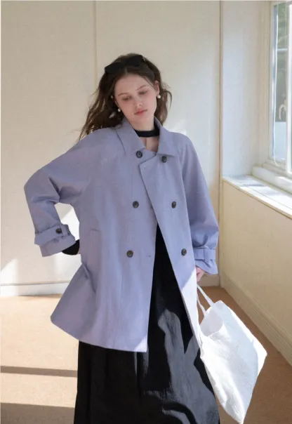 Elegant Double Breasted Short Jacket