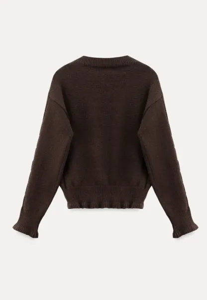 Women's Knit Sweater Round Neck Long Sleeve Casual Wear