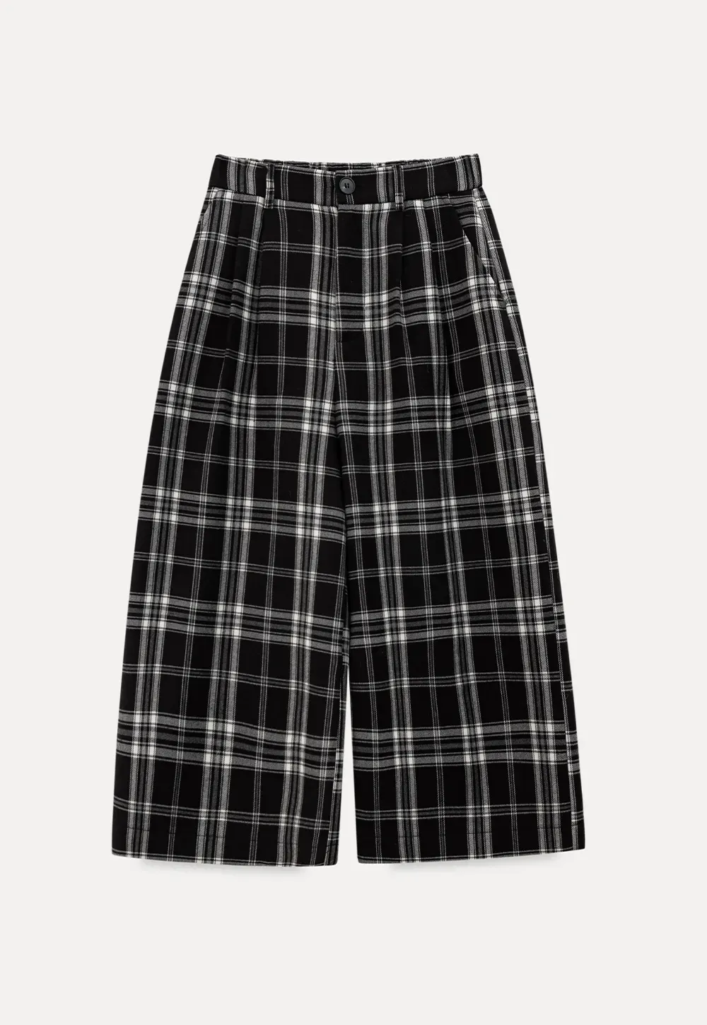 Plaid Wide Leg Pants Culottes Women's Trousers