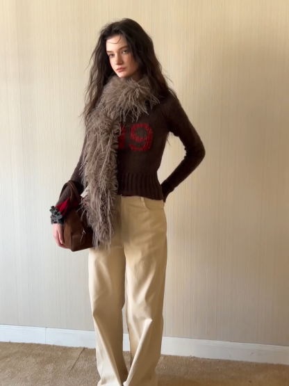 Women Knitted Crew Neck Sweater