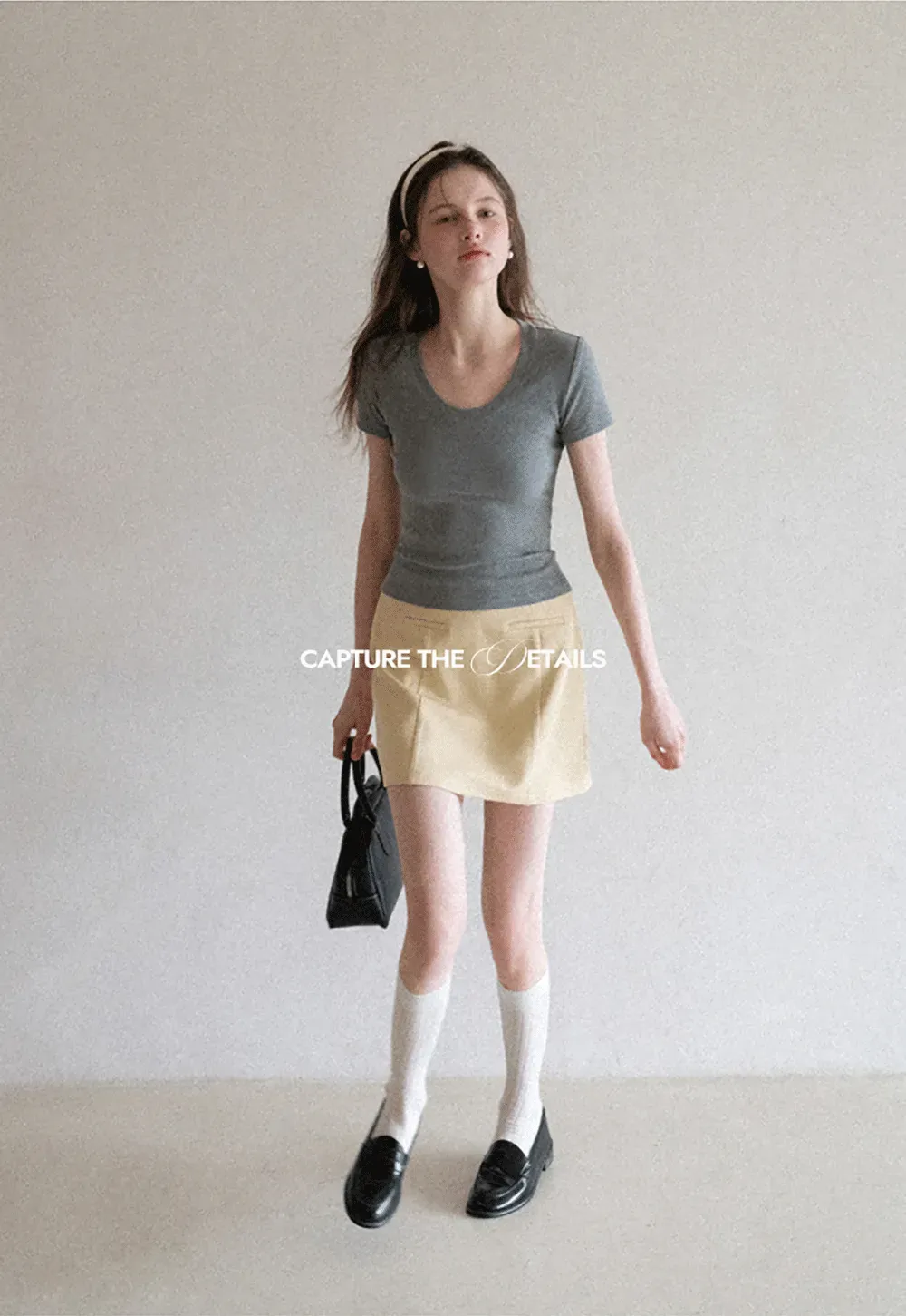 Short Sleeve Crop Top with Back Buttons