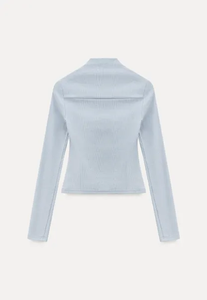 square neck long sleeve top fitted design women's t shirt