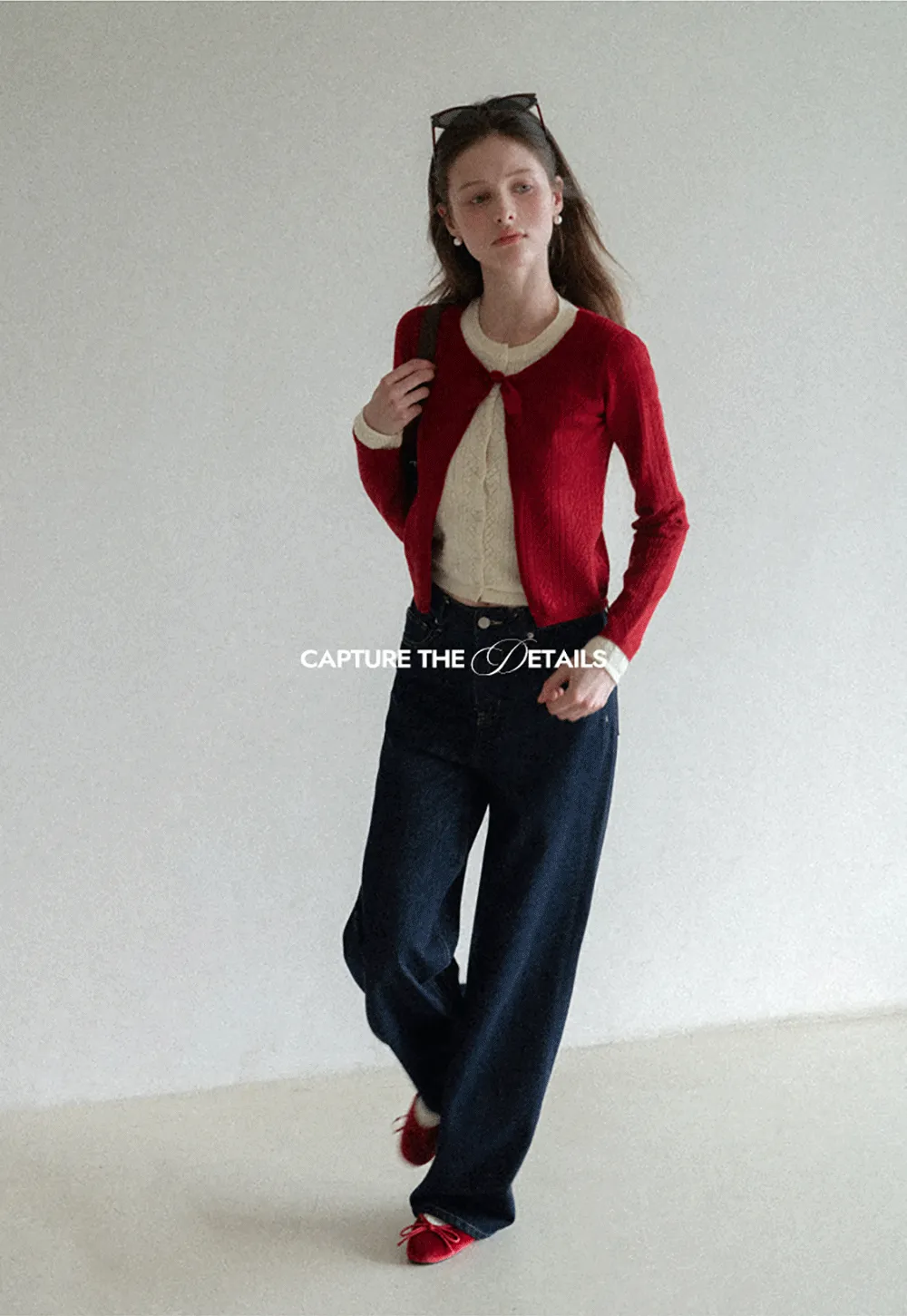 Elegant Knit Cardigan with Bow Detail and Ribbed Texture