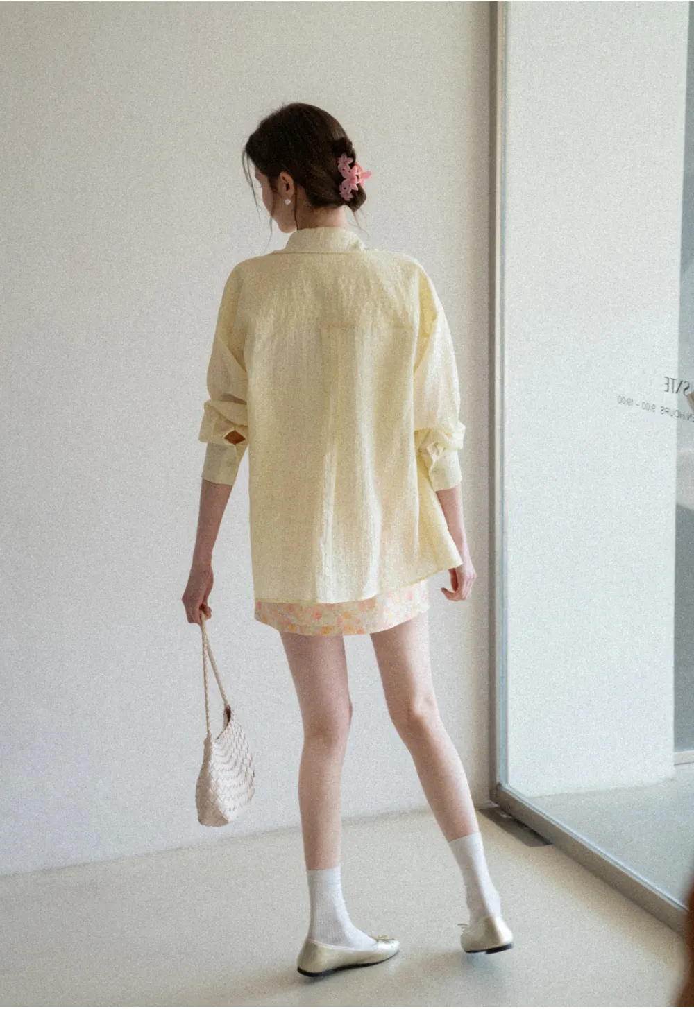 Lightweight Button Up Shirt with V Neck and Long Sleeves