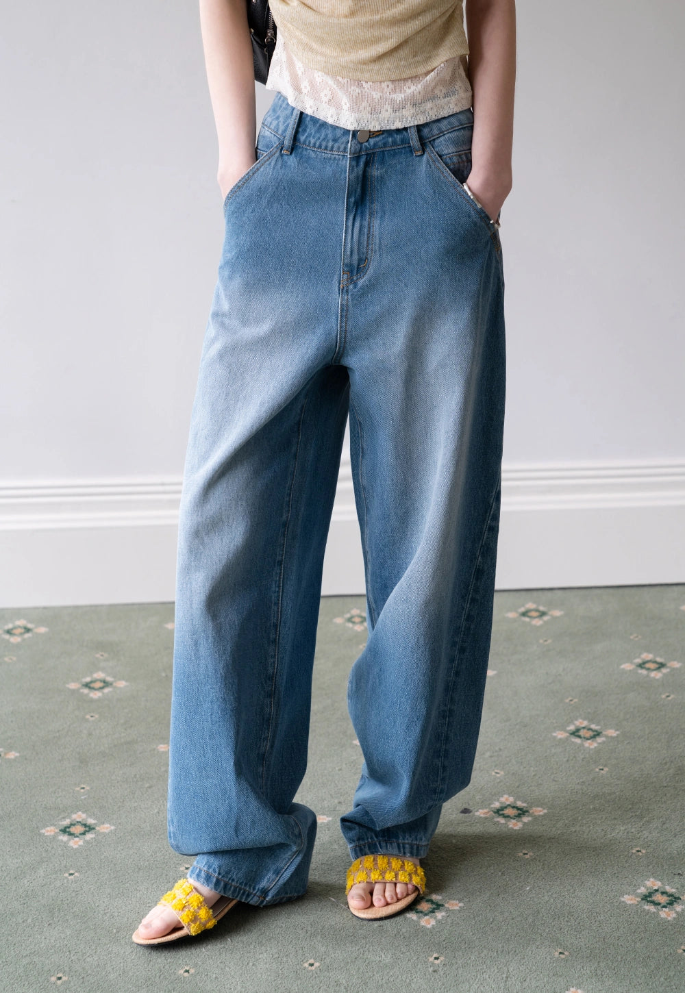 Women's High Waist Vintage Wide Leg Jeans