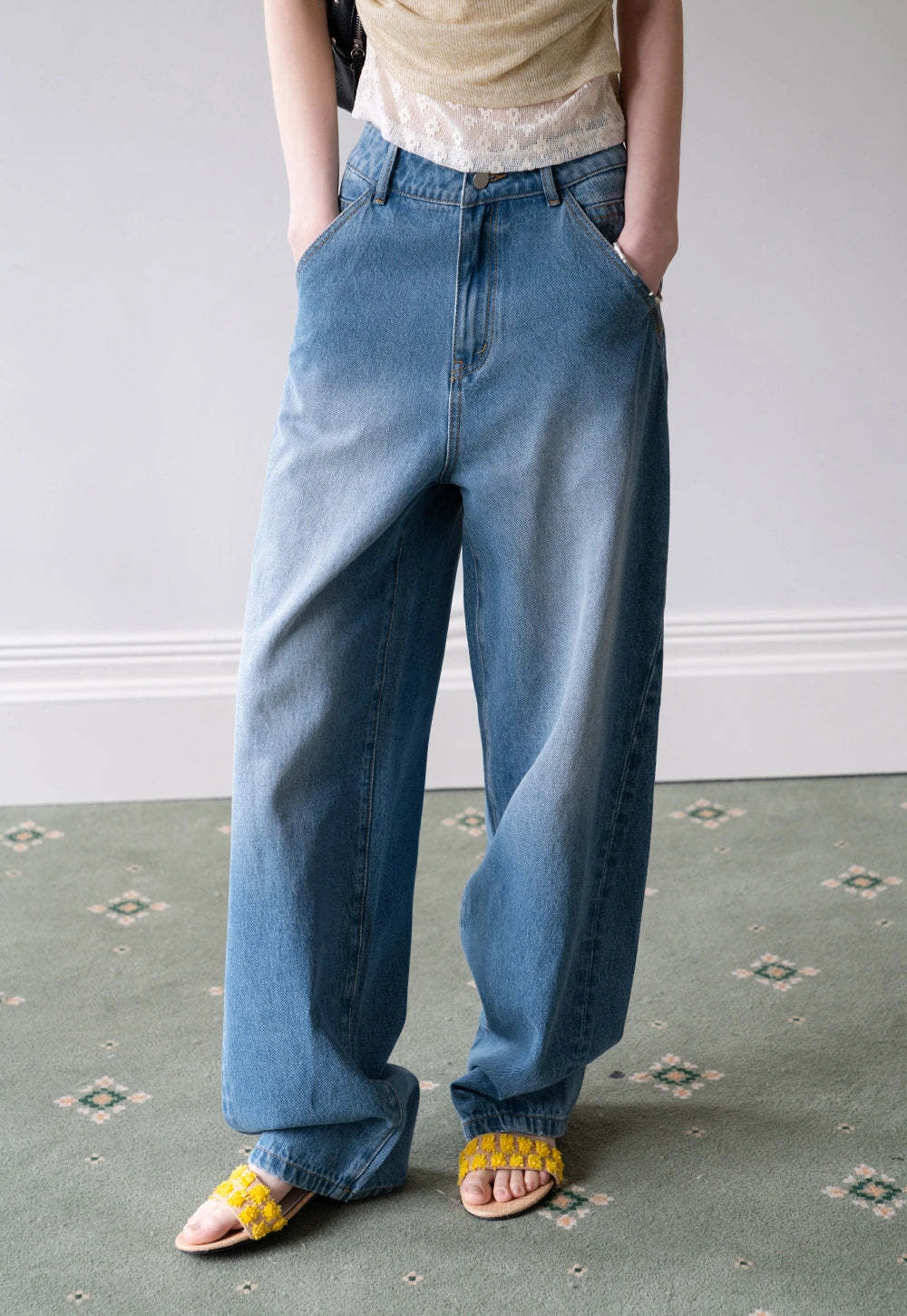 Women's High Waist Vintage Wide Leg Jeans