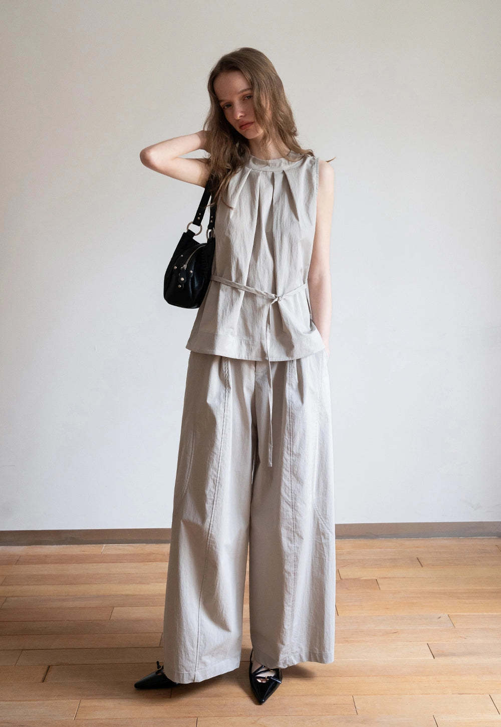 Women’s 2 Piece Sleeveless Top and Wide Leg Pants Set