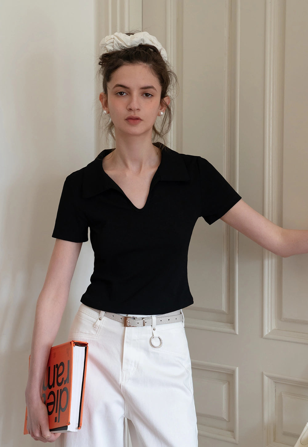 Collared V-Neck Tee