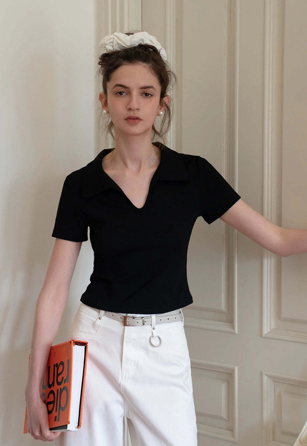 Collared V-Neck Tee