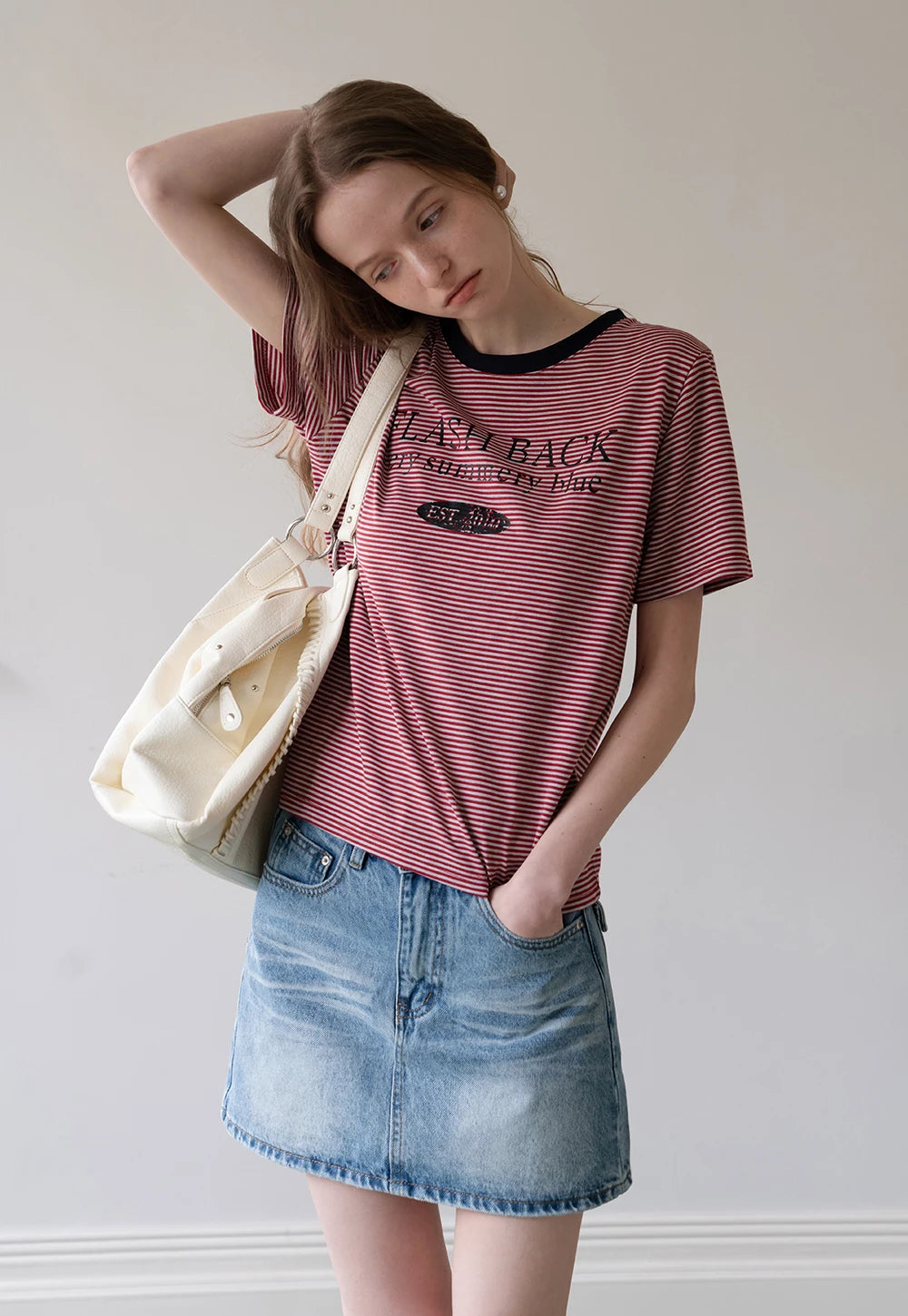 Women's Striped Vintage Print T-Shirt