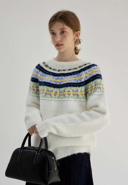 Women's Fair Isle Crew Neck Sweater