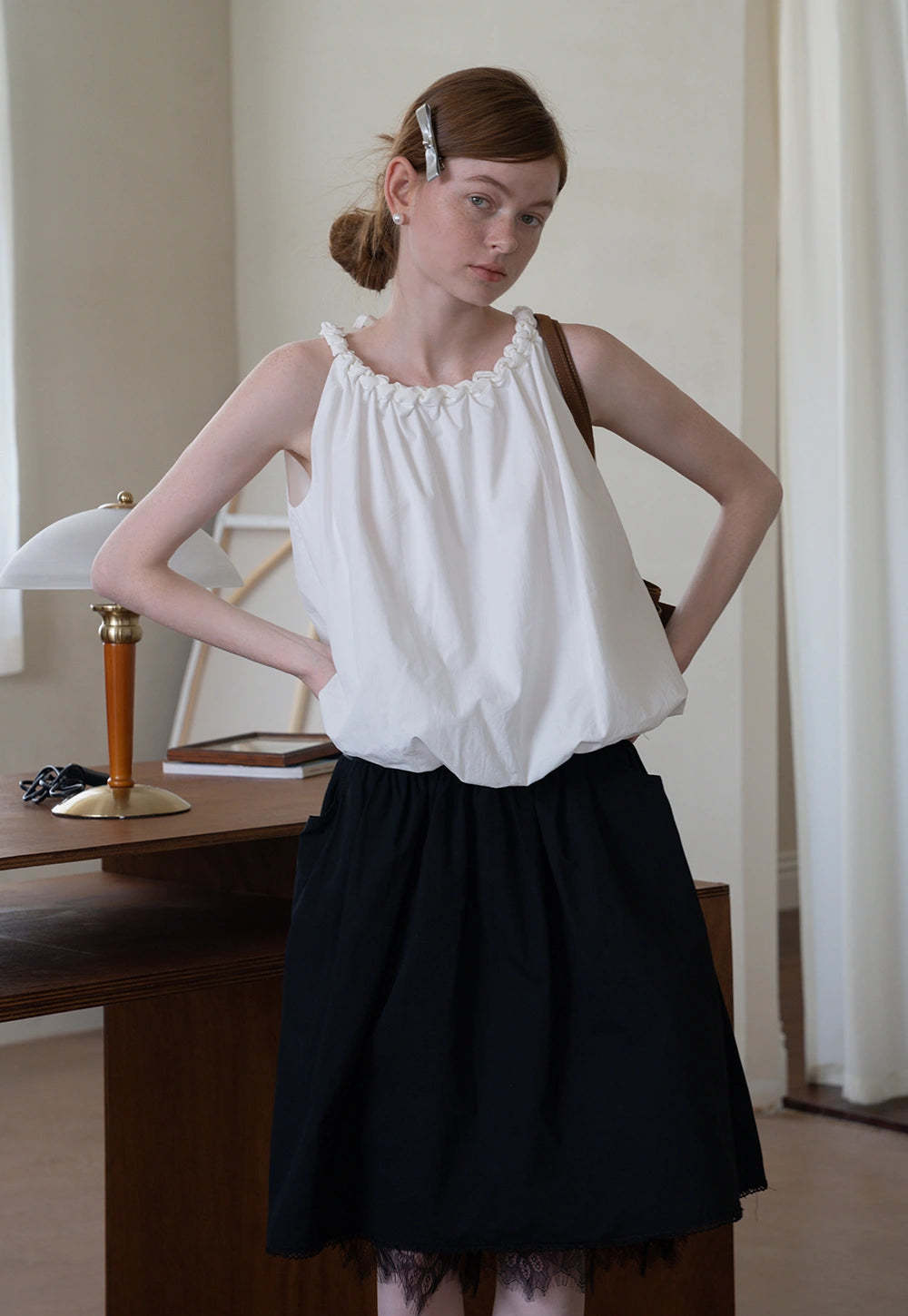 Braided Strap Bubble Top