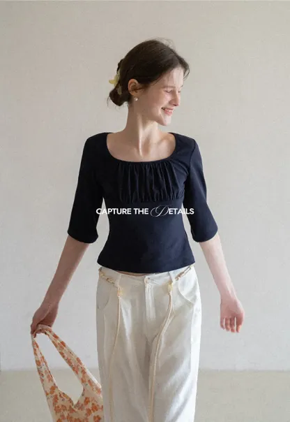 Casual Pants with Wide Legs and Pleats