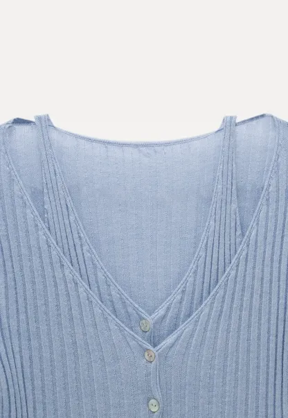 Ribbed Long Sleeve Knit Top