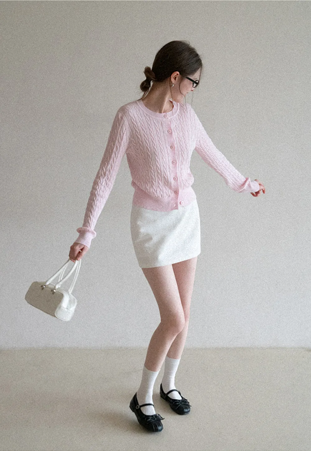 A-line mini skirt with clean lines and simple design