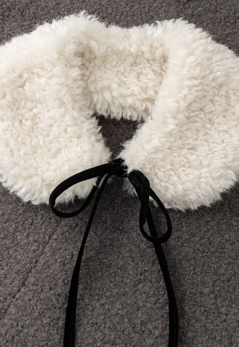 Wool Blend Sleeveless Dress with Faux Fur Collar