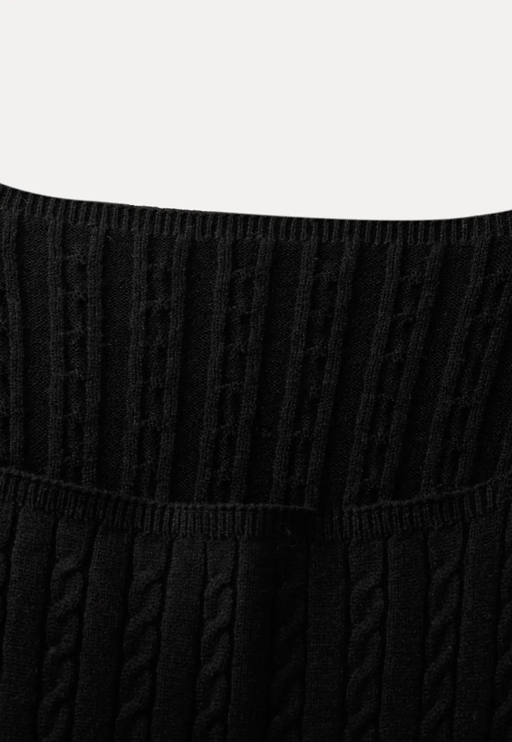 Elegant Cable Knit Flare Dress