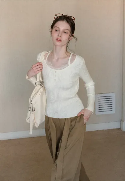 Wide leg pleated casual pants with tie waist design