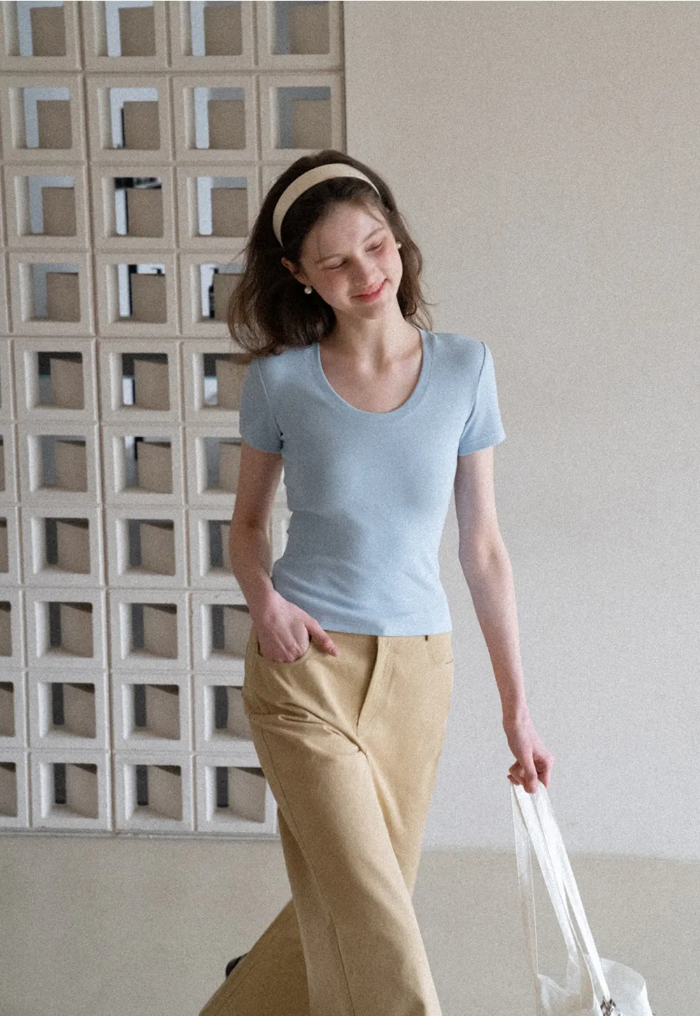 Wide Leg Casual Pants with Back Pockets