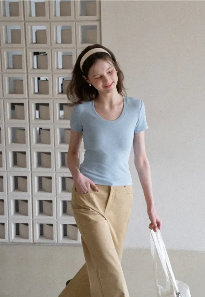 Wide Leg Casual Pants with Back Pockets