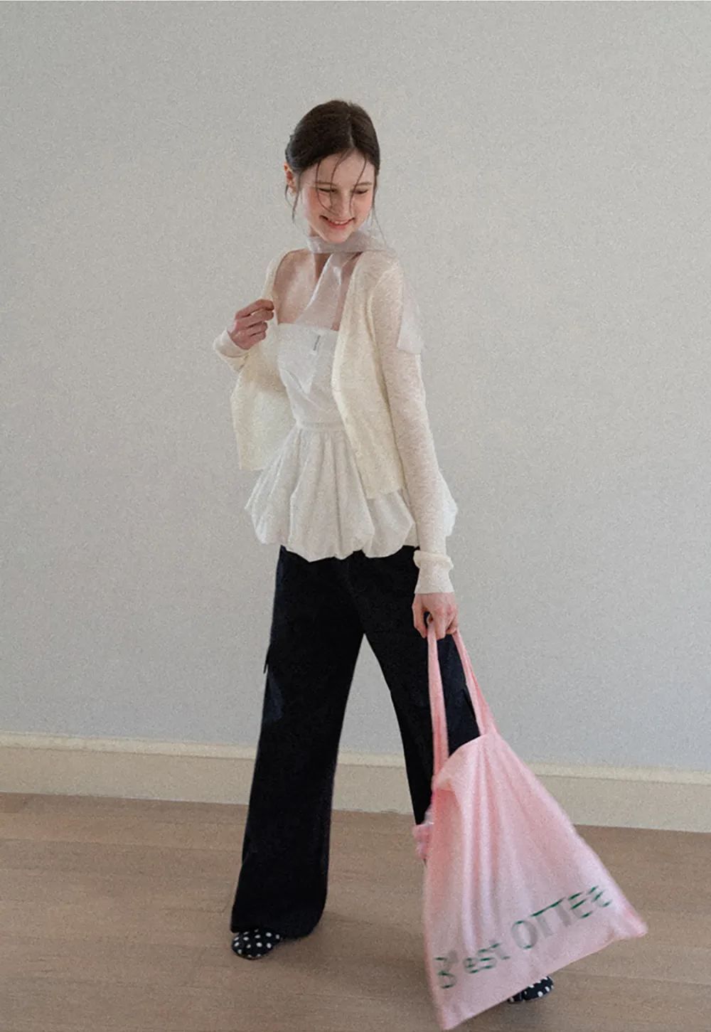 Wide Leg Pleated Casual Pants