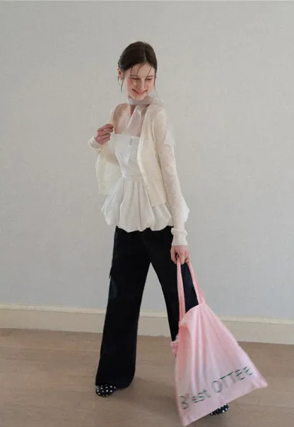 Wide Leg Pleated Casual Pants