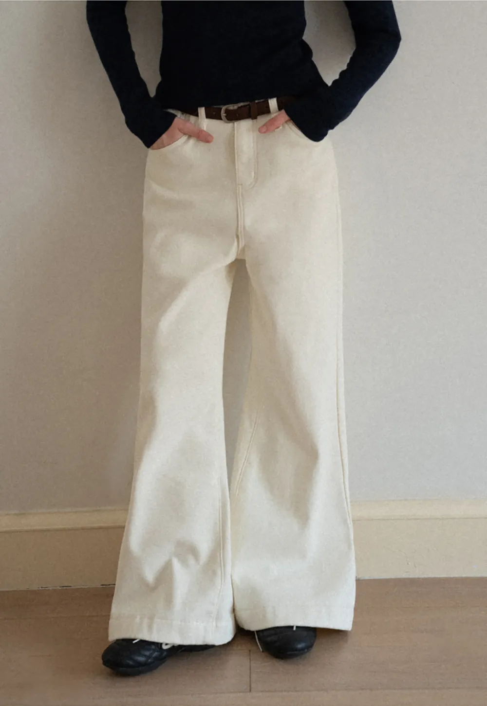 Wide Leg Denim Jeans with Belt Loop