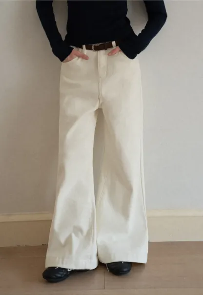 Wide Leg Denim Jeans with Belt Loop