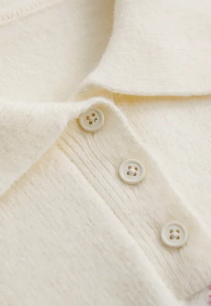 Women Argyle Knit Sweater Collared Long Sleeve Top