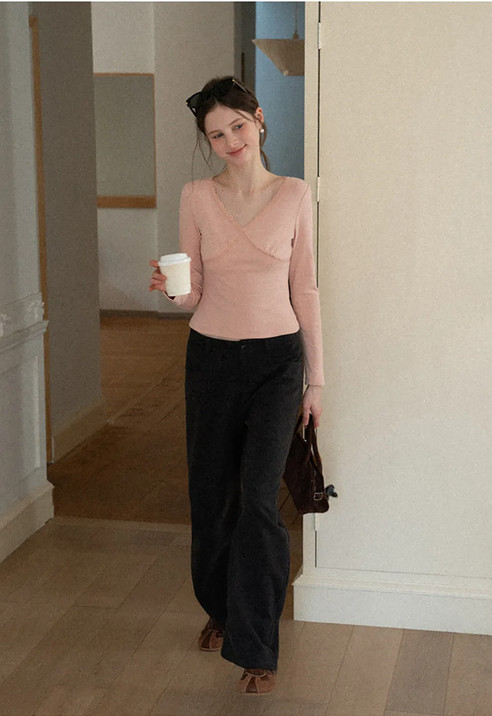 Wide leg high waist casual pants for women