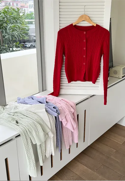 Cable Knit Long Sleeve Sweater Top