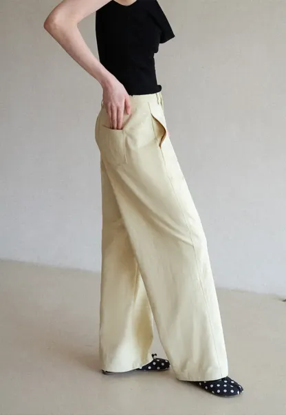 Wide Leg Casual Pants with Front Pockets