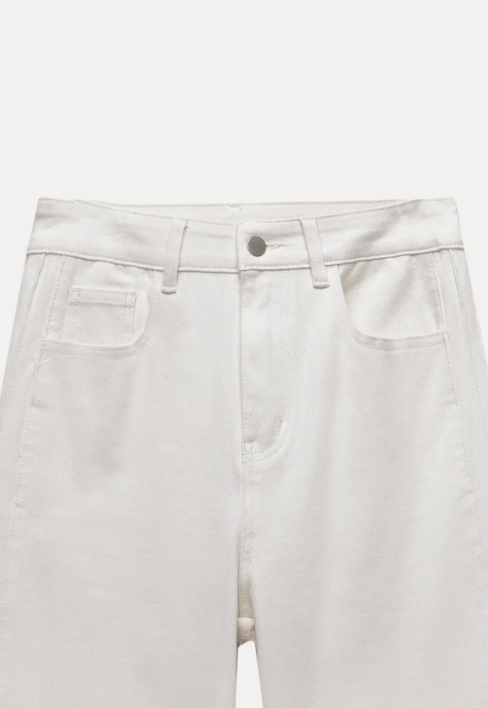 Women’s White High Waist Straight Leg Pants