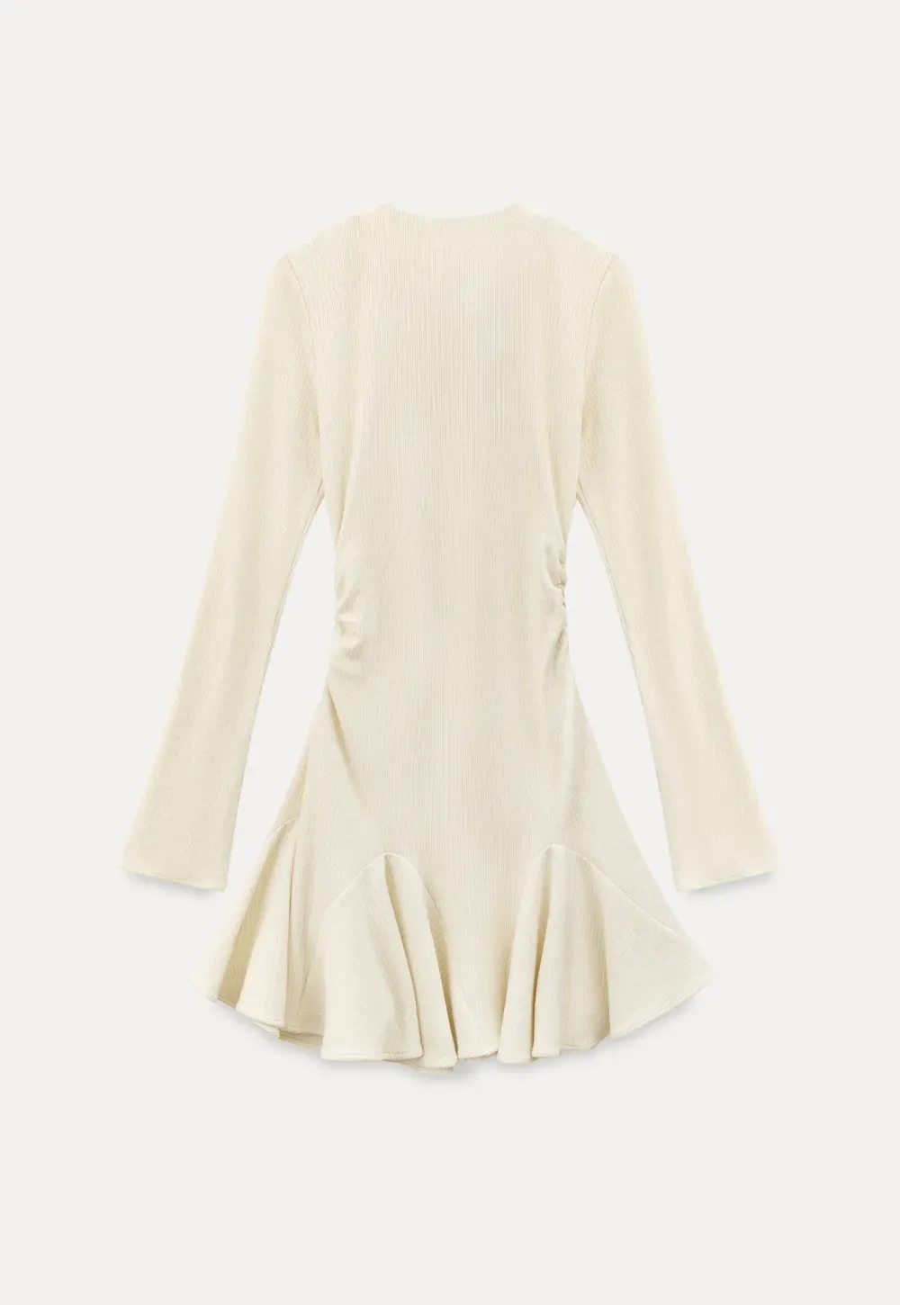 Elegant Flared Sleeve Mini Dress with Ruffle Hem