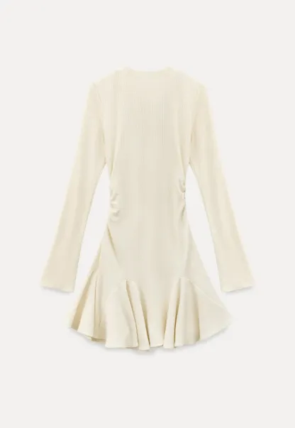 Elegant Flared Sleeve Mini Dress with Ruffle Hem