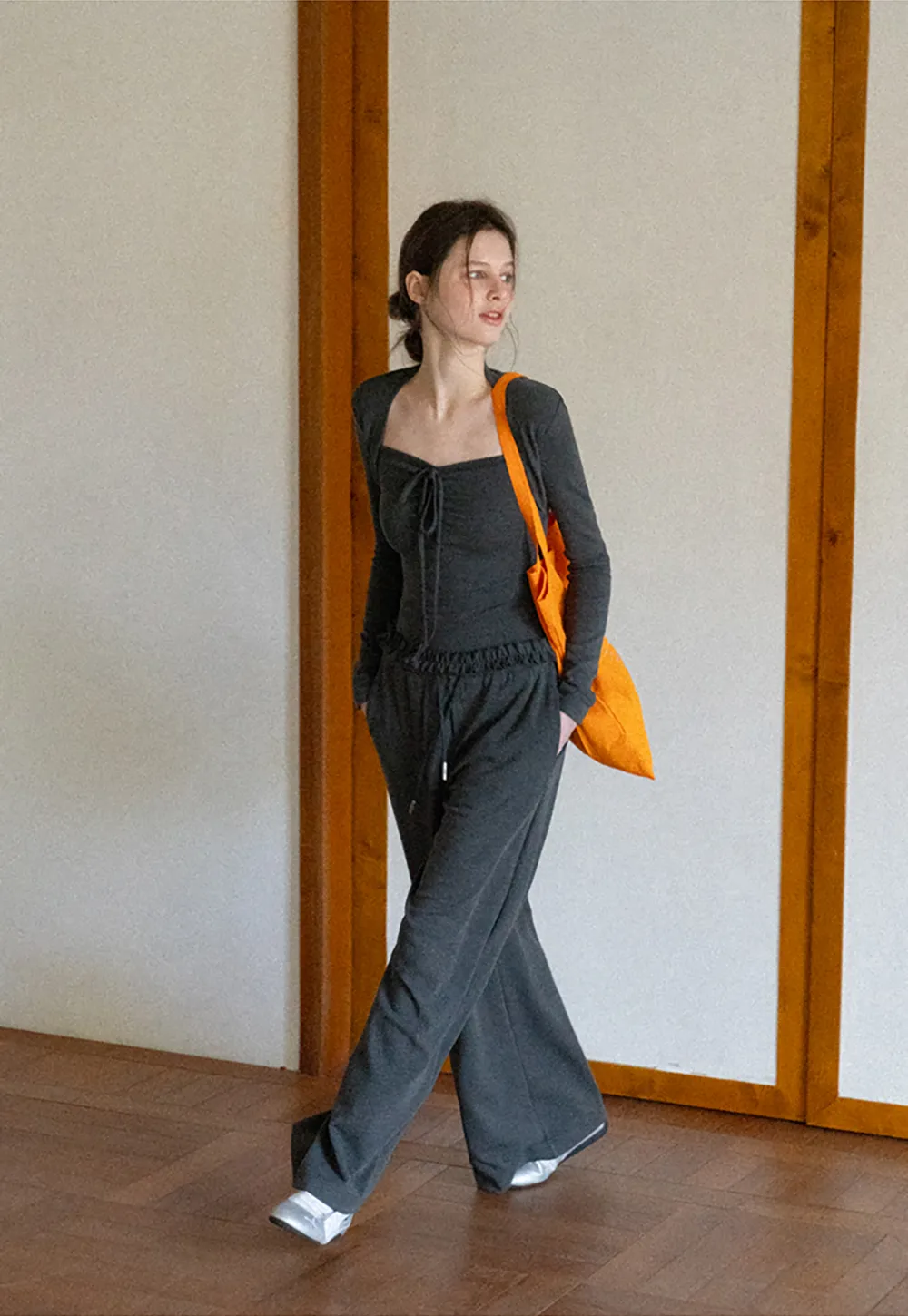 T shirt and casual pants with drawstring waist