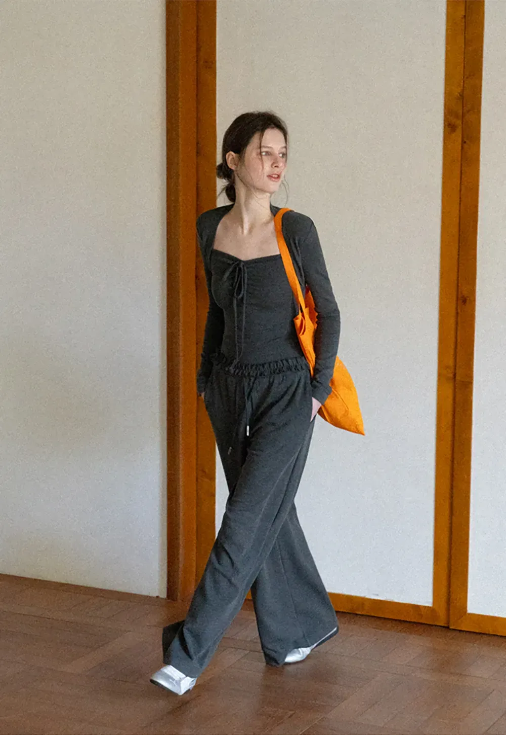 T shirt and casual pants with drawstring waist