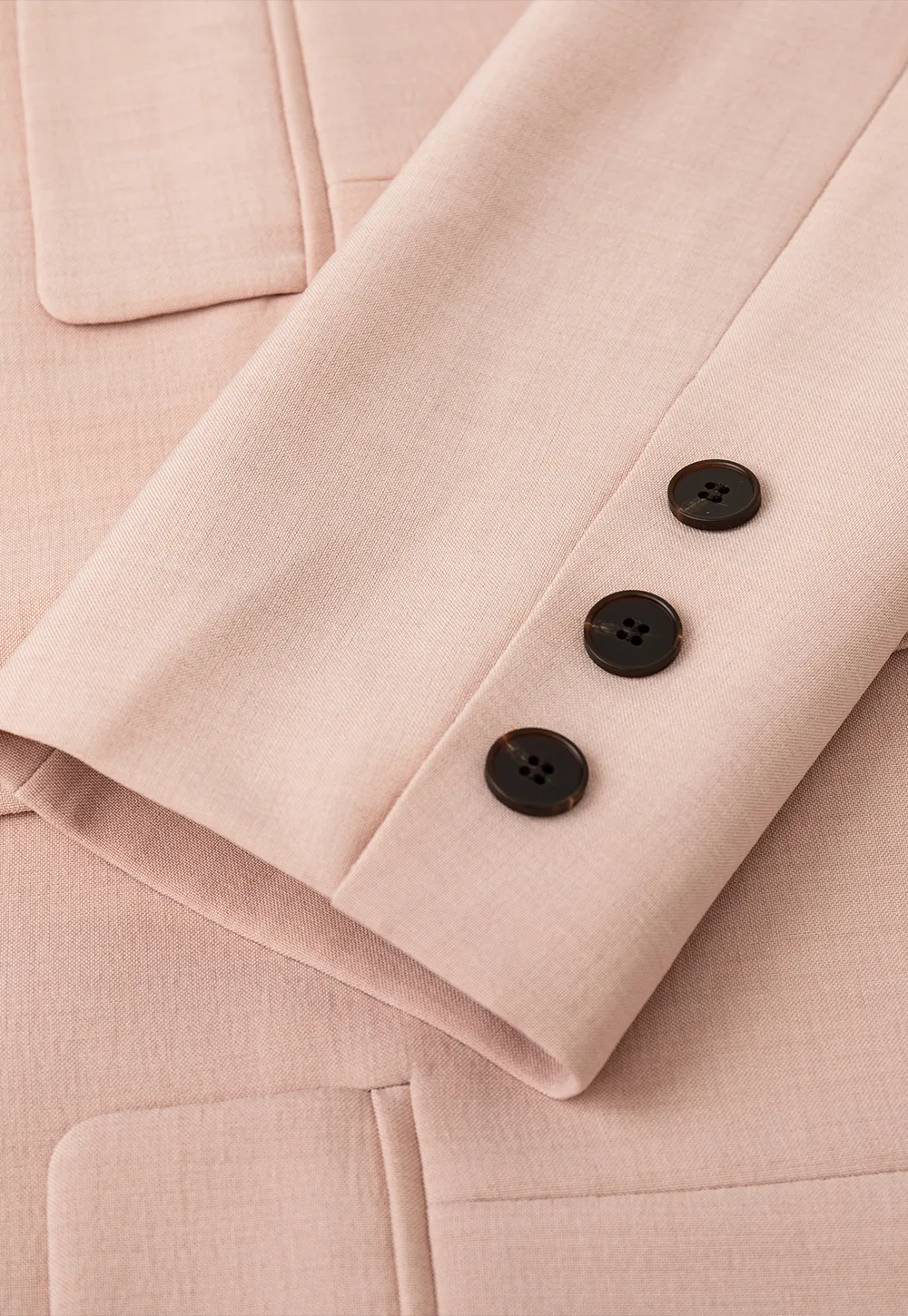 Short Jacket with Notched Collar and Sleeve Buttons