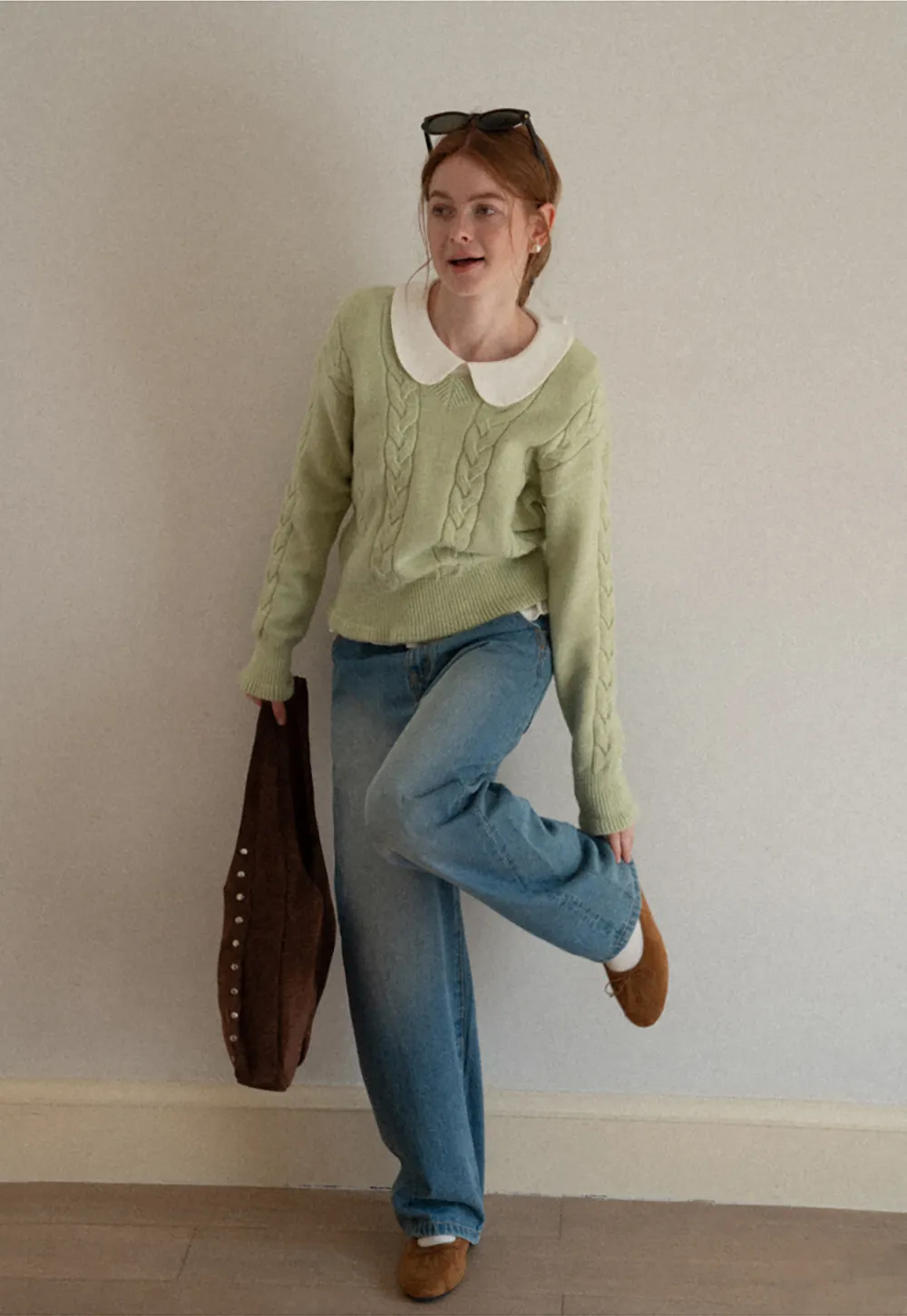 Women's Knit Sweater Round Neck Long Sleeve Casual Wear