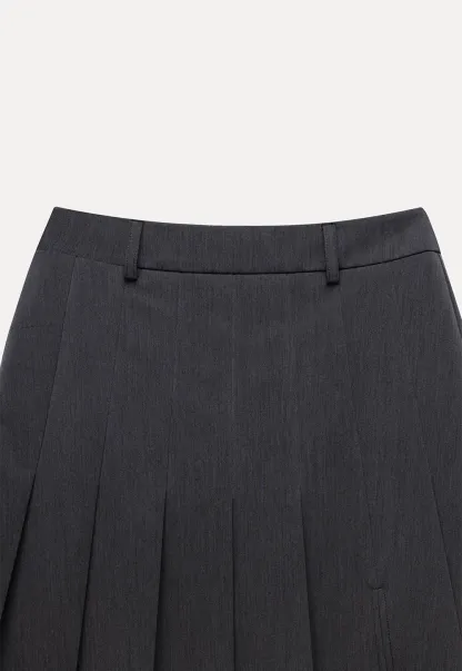 Pleated Mini Skirt with Lace Trim
