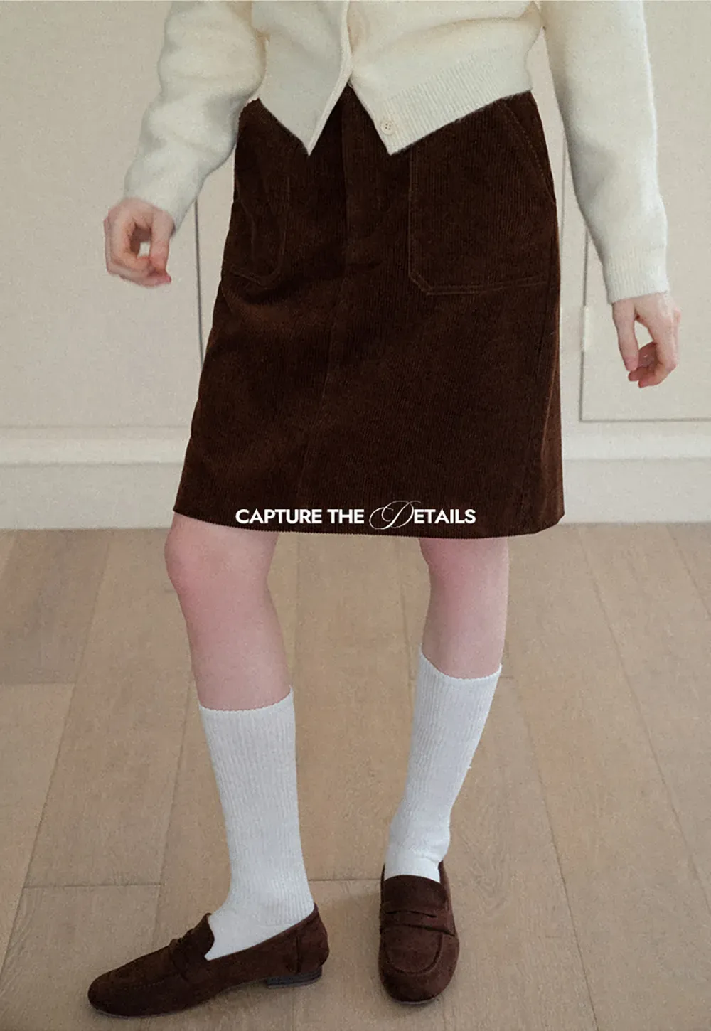 Corduroy Mini Skirt A-Line Design Women's Fashionable Bottoms