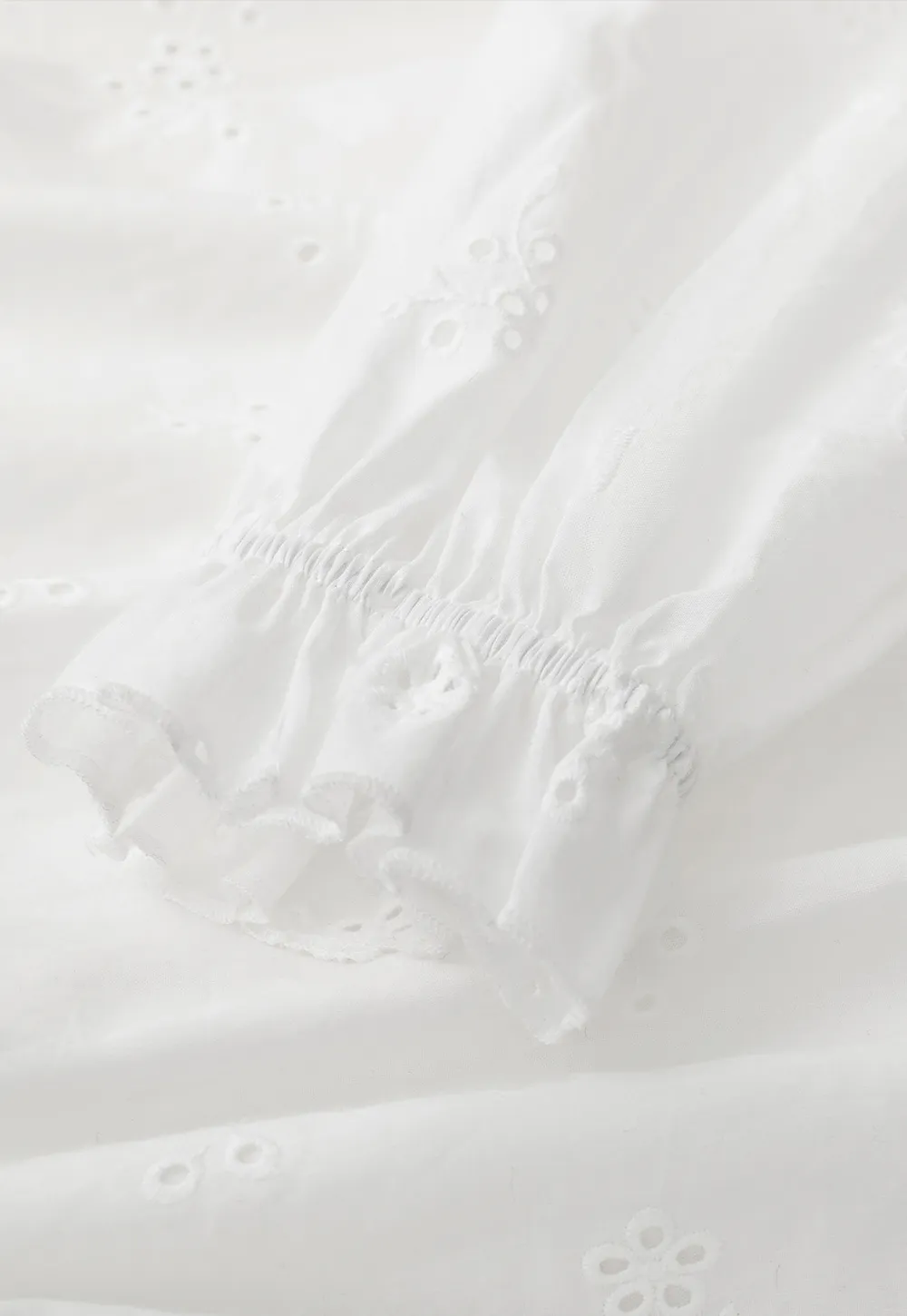 Ruffled Collar Long Sleeve Button Up Shirt