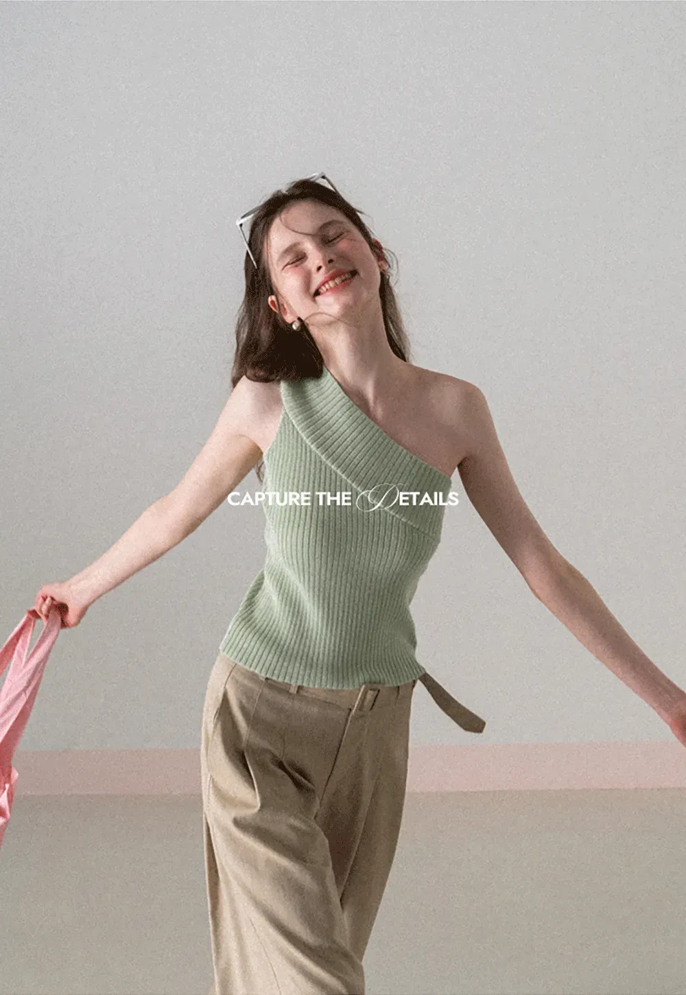 Asymmetrical Ribbed Knit Sleeveless Top