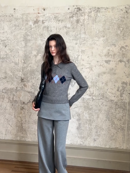 Women High Waist Wide Leg Skirted Lounge Pants