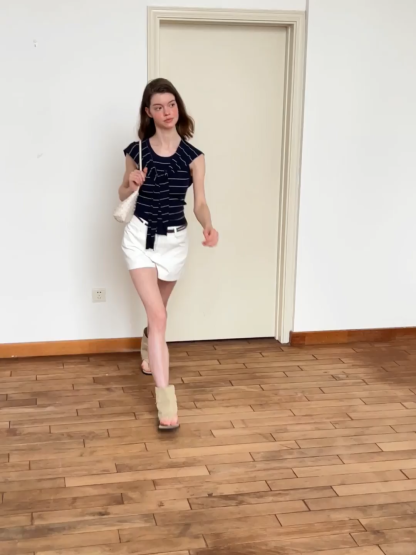 Horizontal Striped Ribbed Knit Tank Top