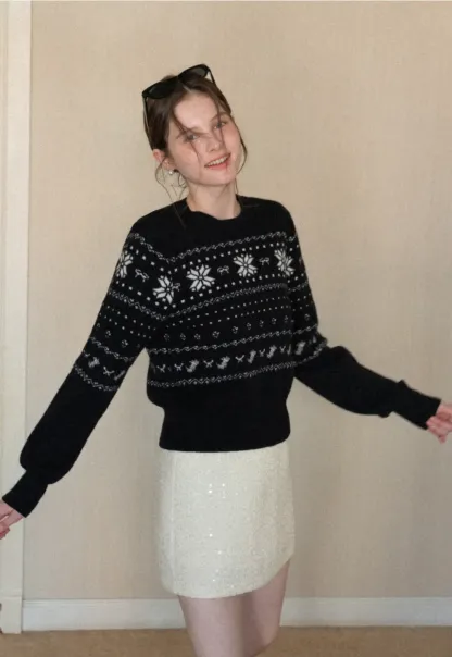 sparkling sequin mini skirt with flared hem