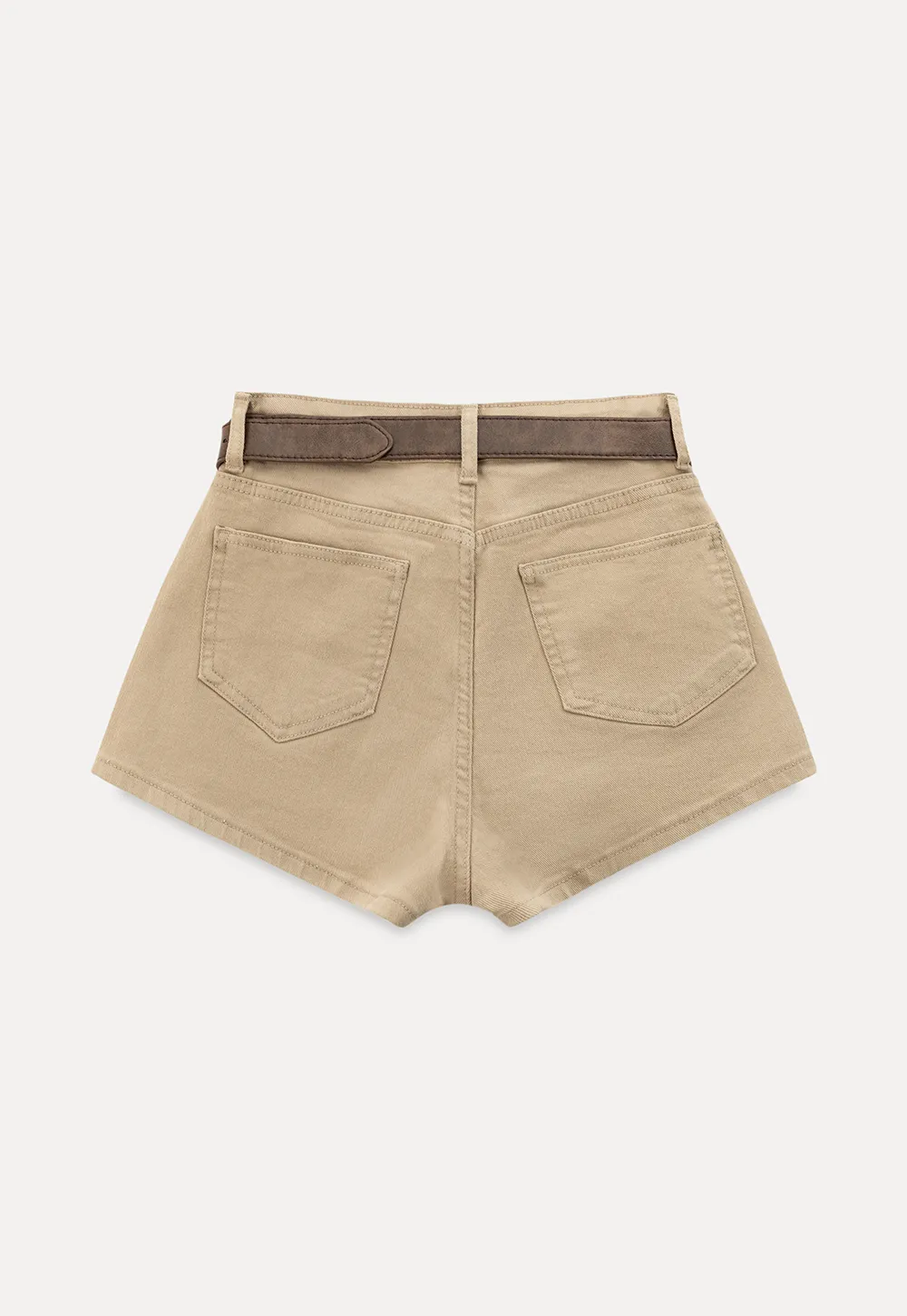 High waist denim shorts with belt loop and front pockets