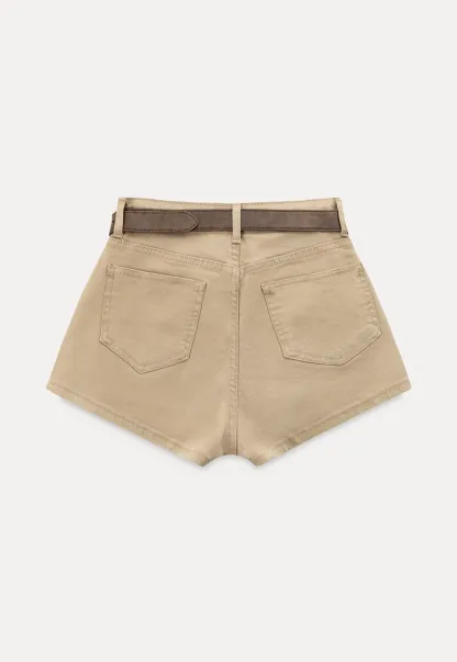 High waist denim shorts with belt loop and front pockets