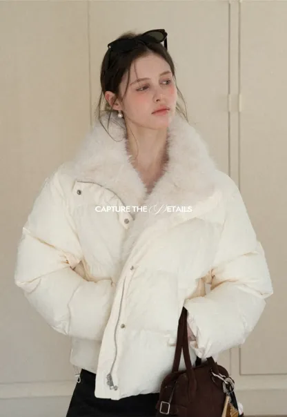 Fur Collar Puffy Short Jacket