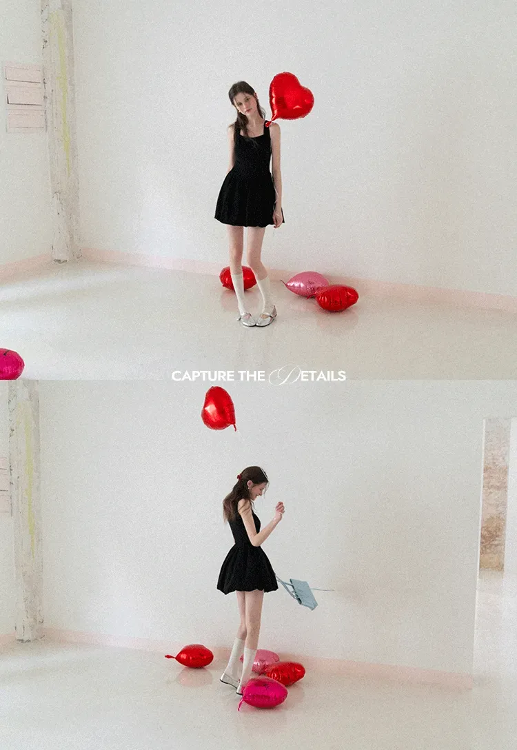 Sleeveless Square Neck Flared Mini Dress